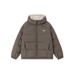 FORNINES防泼水90白鸭绒外套女潮牌情侣防寒面包服连帽羽绒服男款