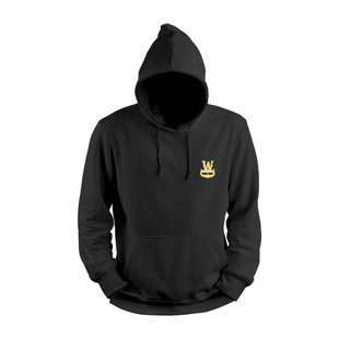 DW魔鬼威士忌骷髅王保暖袋鼠兜黑色宽松大码加绒帽衫套头连帽卫衣