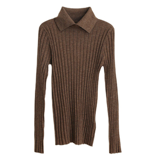 AI彼得潘领羊毛羊绒polo衫锁同款秋冬针织衫复古T恤打底内搭上衣