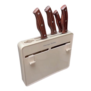 【厨房好物】刀架置物架壁挂式刀具橱柜门内侧免打孔菜刀收纳架子