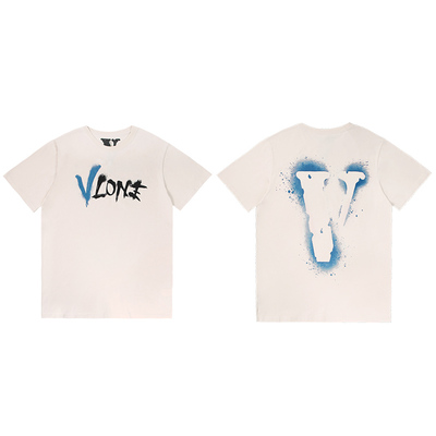 VLONE水墨喷漆大V字Logo短袖T恤 情侣款