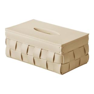 Lamomedeco纳茉SICILY皮革编织纸巾盒桌面客厅高档餐巾纸盒抽纸盒