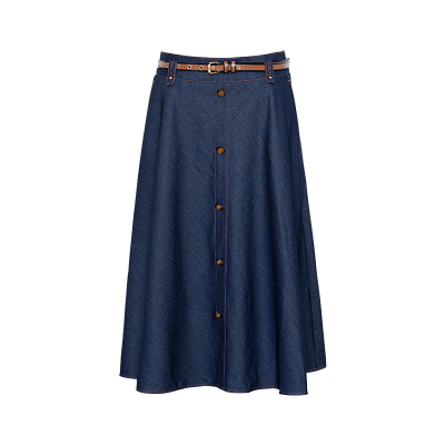 JESSIE复古佰搭A字牛仔半身裙女