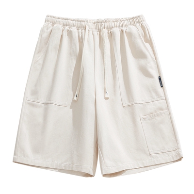 休闲大码裤子米色工装裤夏季短裤