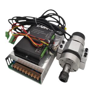 55直径500W无刷直流高速风冷主轴电机DIY雕刻机打孔ER16套装48V