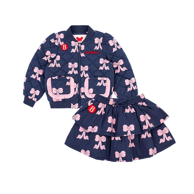 贝贝品诺女童棒球服棉服裙套装