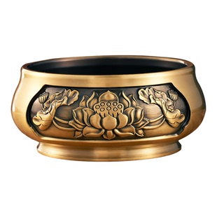 香炉家用供奉室内上香熏香炉佛前香火供炉插香烧香炉观音莲花铜炉