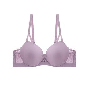 爱慕官方正品内衣女光面大胸显小聚拢收副乳蕾丝拼接薄杯无痕文胸