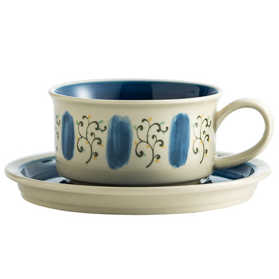 【轻奢中古风】时尚款咖啡杯碟套装家用陶瓷茶水杯花茶杯礼盒包装