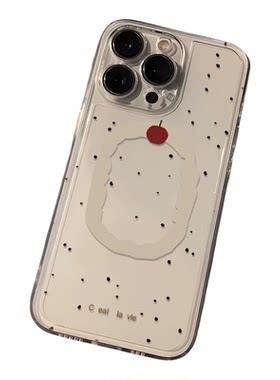 可爱樱桃小点苹果iPhone手机壳透明硅胶保护套波点适用苹果17promax文艺ip16新款15/14plus/13/12mini/11女款