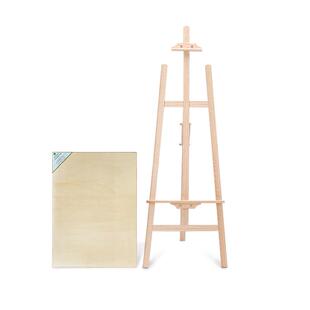 马利画架画板美术生专用素描支架式可折叠儿童家用4k画画板油画架子实木质写生工具全套装大画家架绘画展示架