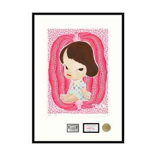 沙发后面背景墙挂画粉色奈良美智安尼画廊挂画客厅2025新款