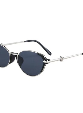 ins金属猫眼墨镜复古朋克风辣妹太阳镜y2k个性男女素颜遮阳度假