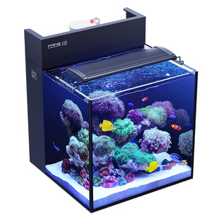 方小章背滤海水缸全套珊瑚缸新手中小型客厅桌面方缸超白玻璃鱼缸