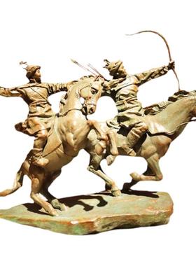 骑马人物铸铜雕塑定制户外广场景观园林落地艺术玻璃钢石材摆件