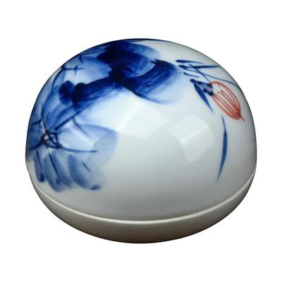 光祖手绘高包印泥盒手工陶瓷制作