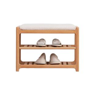 实木换鞋凳北欧家用门口鞋凳进门可坐简约穿鞋架玄关双层换鞋凳子