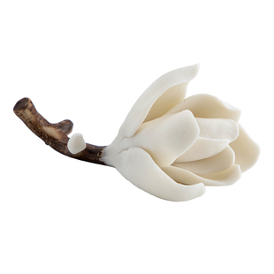 叁旬 创意玉兰花香插纯手捏陶瓷装饰品茶具茶桌家居高级感小摆件