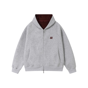 美式撞色刺绣连帽卫衣男女款潮牌双拉链短款开衫外套情侣休闲上衣