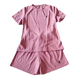 运动套装女夏季新款港风宽松纯棉短袖短裤休闲学生跑步服两件套潮