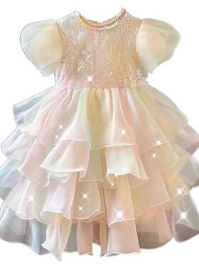 女童夏季白色洛丽塔蓬蓬裙婚礼服
