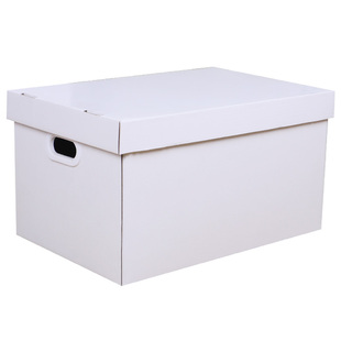 纸质收纳箱带盖白色收纳杂物盒纸箱子零食礼物盒大号纸盒子送女友