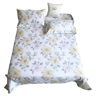 2024新款高档纯棉鱼骨纹老粗布床单三件套鱼骨棉加大炕单儿童床品