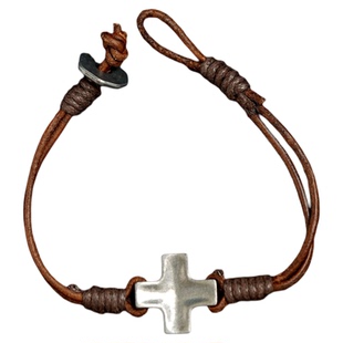 Vintage古着Ponk leather cross复古十字架手链
