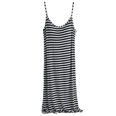 莫代尔宽松带胸垫居家吊带裙