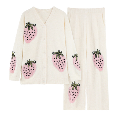 新款女睡衣秋冬季海岛绒薄绒套装