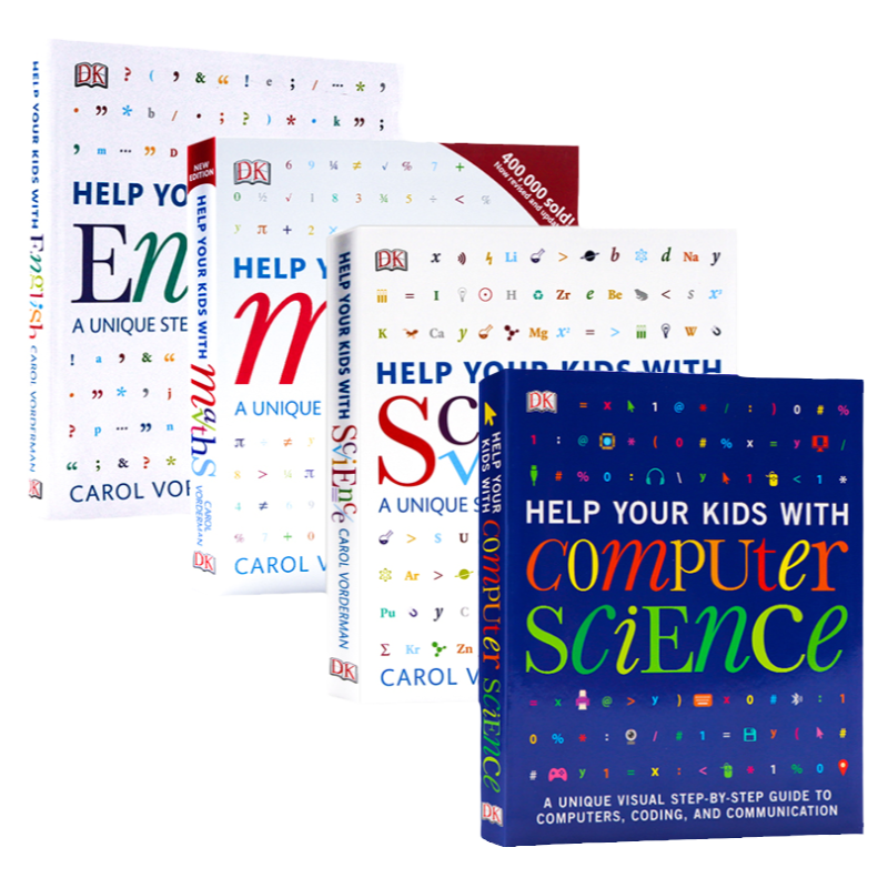 现货DK帮助你的孩子学习系列2册 Help Your Kids with 数学 Maths 乘法口诀表Times Tables英文家庭育儿图解科普