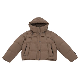 Basic House/百家好美拉德90白鸭绒连帽羽绒服女冬高级感加厚外套