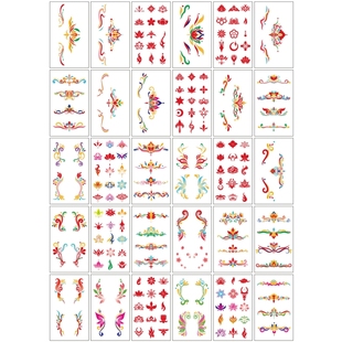 眉心贴儿童成人敦煌旅游额头花钿印花女童汉服纹身贴防水持久贴纸