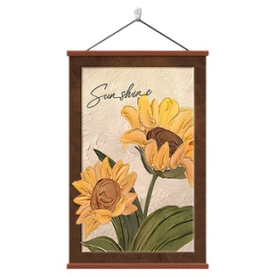 向日葵客厅装饰画中古风卧室床头画餐厅壁画法式复古入户玄关挂画