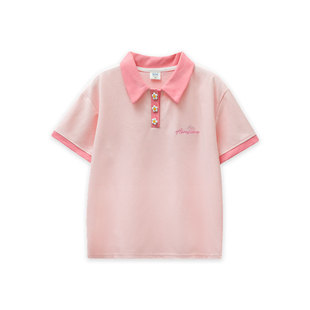 学院风女童polo衫短袖T恤2026夏装新款中大童装纯棉女孩上衣服ins