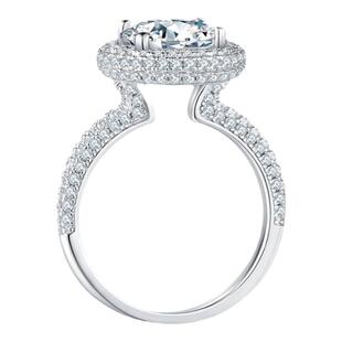 VISINGD色3克拉莫桑钻戒指可过测钻笔有腰码带证书