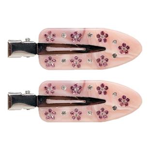 RTEP 定制emijay高级感蝴蝶发夹镶钻大理石纹粉色醋酸刘海无痕夹