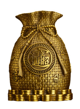 纯铜钱袋聚宝盆存钱罐招财