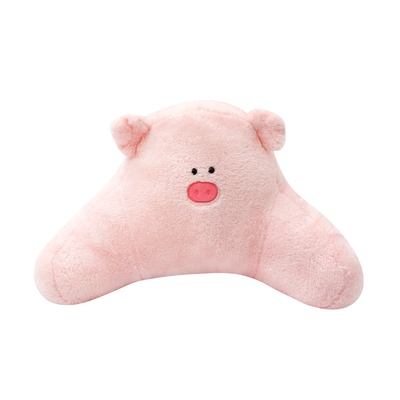 汽车头枕护颈枕一对车载可爱粉色小猪座椅腰靠套装特斯拉车内靠枕