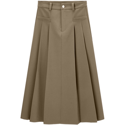 太平鸟女装秋季韩版时尚百搭长裙A通勤百褶裙女1GFE3125