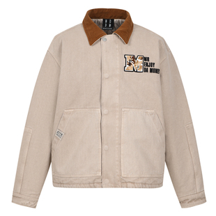 MEDM 迷彩魔术贴logo卡哈特休闲棉衣新款百搭保暖翻领棉服外套冬