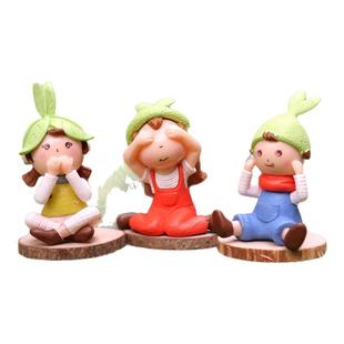 呆萌娃娃公仔不看不听不说三不宝宝玩偶少女心盲盒桌面微景观摆件