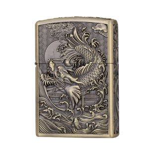 ZORRO佐罗鱼化龙浮雕煤油打火机创意盔甲复古防风老式砂轮礼物男