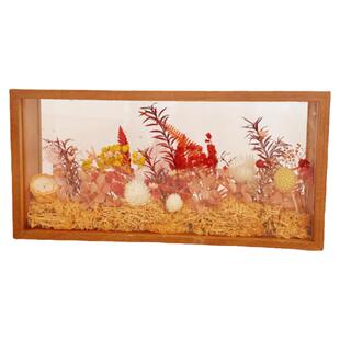 干花实木相框双面长方形立体中空亚克力永生花diy相框摆件团建