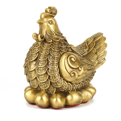 母鸡办公室桌面摆件瑞君黄铜