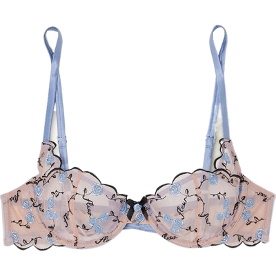 【618狂欢】Fleur du Mal 春夏女刺绣绢网带钢圈平台罩杯文胸