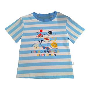 100%纯棉男女童短袖t恤夏季中小童宝宝韩版卡通透气儿童条纹上衣