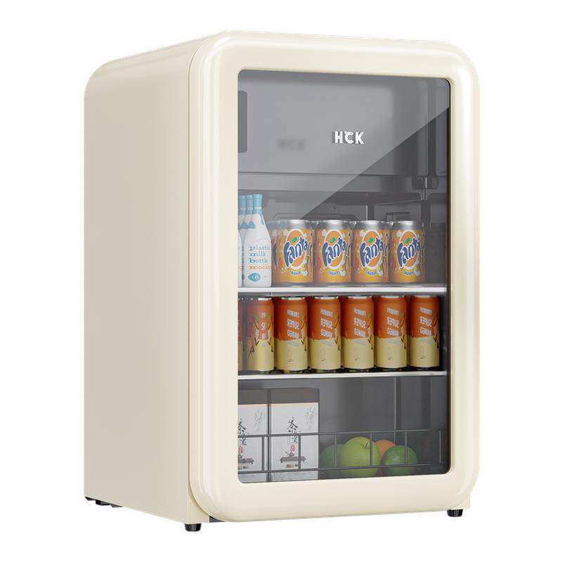 HCK哈士奇冰吧墩墩吧118升Mini家用冷藏冷冻饮料冰箱SC-130RD-S