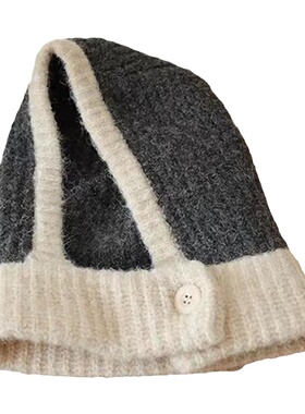 韩式慵懒风~针织护耳毛线帽