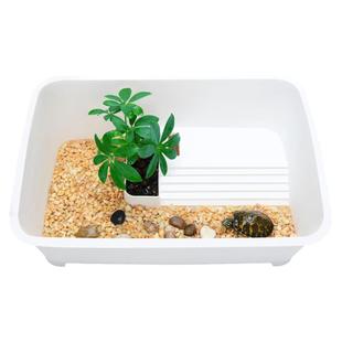 yee龟盆乌龟饲养专用缸一体白色家用带晒台缸子专用箱豪华大别墅